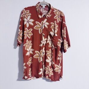 Yireh - Rust Floral Button Down Shirt
